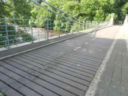 Ground surface of Whorlton Suspension Bridge, Whorlton, Teesdale July 2016